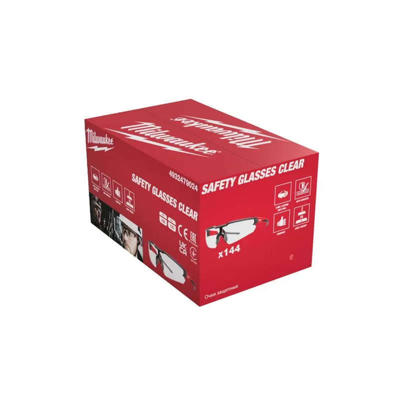 Milwaukee Accessoires 4932479024 Lunettes de sécurité en vrac transparentes - 144 pièces