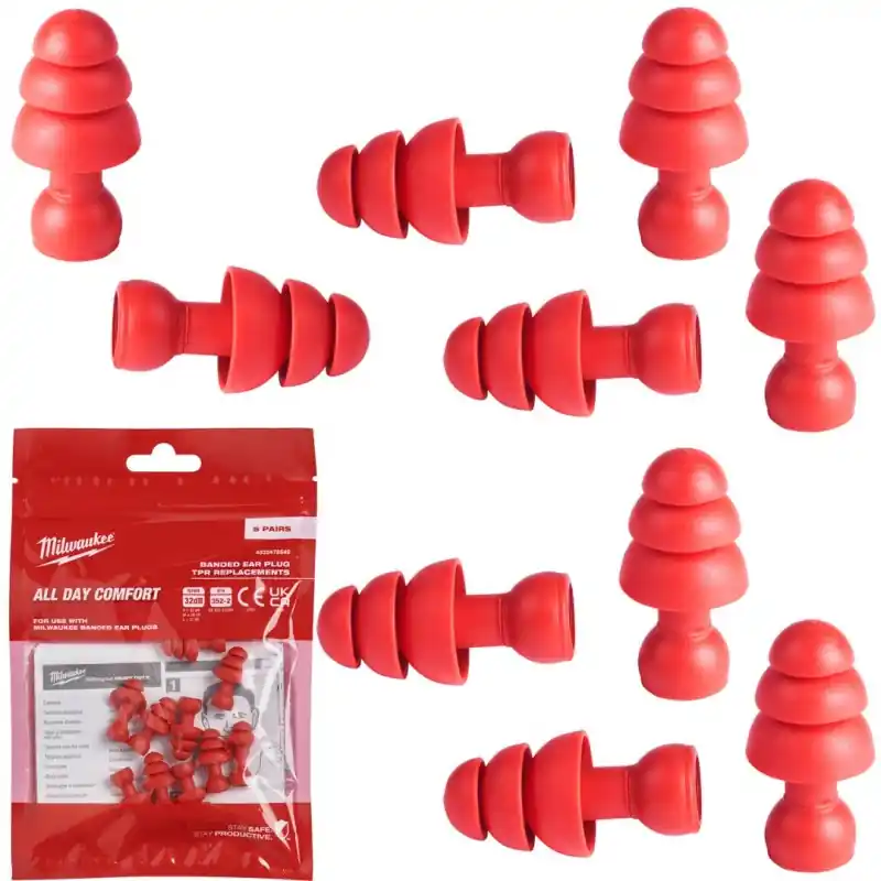 Milwaukee Accessoires 4932478549 Bouchons d‘oreille de remplacement TPR - 5 paires