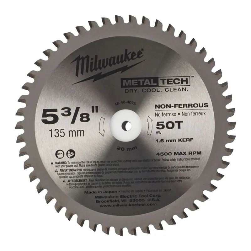 Milwaukee Accessoires 48404075 Lame de scie circulaire pour métal 135 / 20 mm (50 dents)