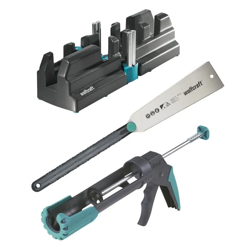 Wolfcraft 6977000 Jeu d‘‘outils pratiques pour l‘‘assemblage des plinthes
