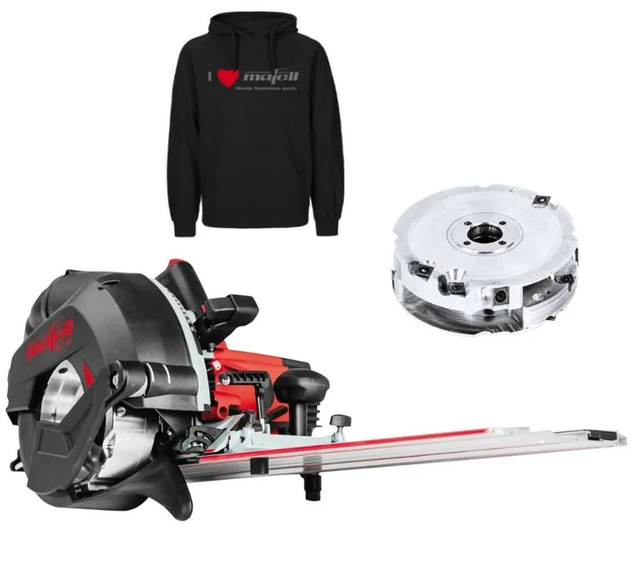 Mafell 918709 NFU50 Fan-Set Slot Cutter + Adjustable Groove Cutter Ø 163 x 15.4 - 28.4 mm + Voucher Mafell Fan Hoodie