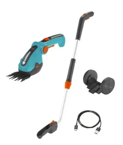 Gardena 09889-20 Accu Ciseaux à herbe ComfortCut avec poignée sur roulettes