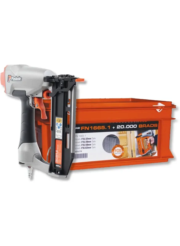 Paslode 695958 FN 1665.2 Cloueur de finition (25 - 65 mm) Pointes 1,6 mm + 20000 pointes de finition en coffret