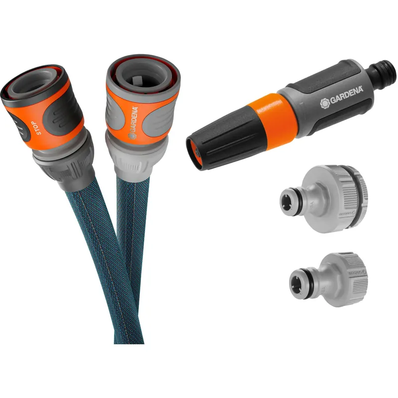 Gardena 18466-20 Tuyau textile Liano™ Xtreme 15m Ø 13mm, Set avec support de tuyau mural