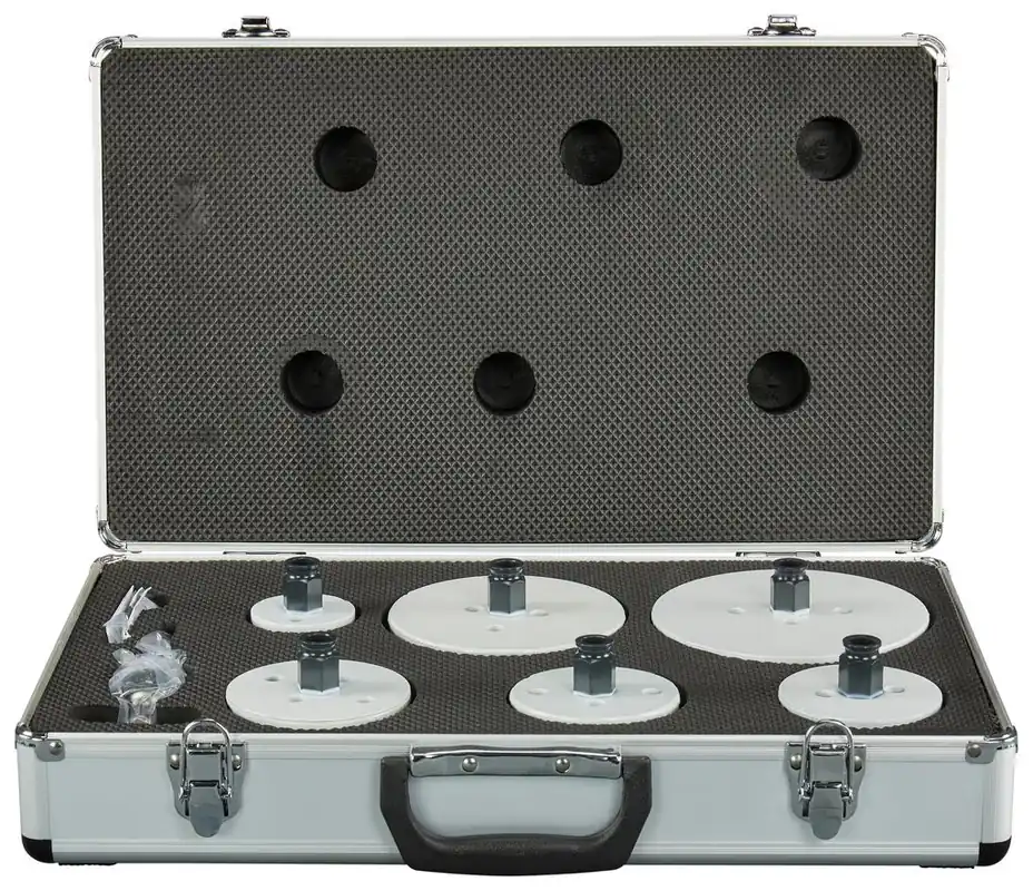 Makita Accessoires E-15780 Jeu de scies cloches 8 pièces 51, 73, 76, 83, 114, 133mm bois/métal Ezychange en coffret