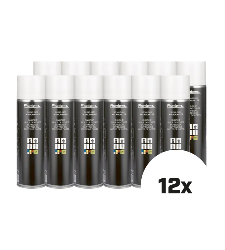 Phantom 901400401 Huile de coupe en spray 12 bouteilles de 400 ml