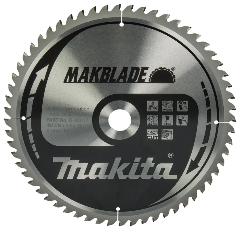 Makita Accessoires B-32817 Lame de scie HM pour bois 305 x 30 x 60T