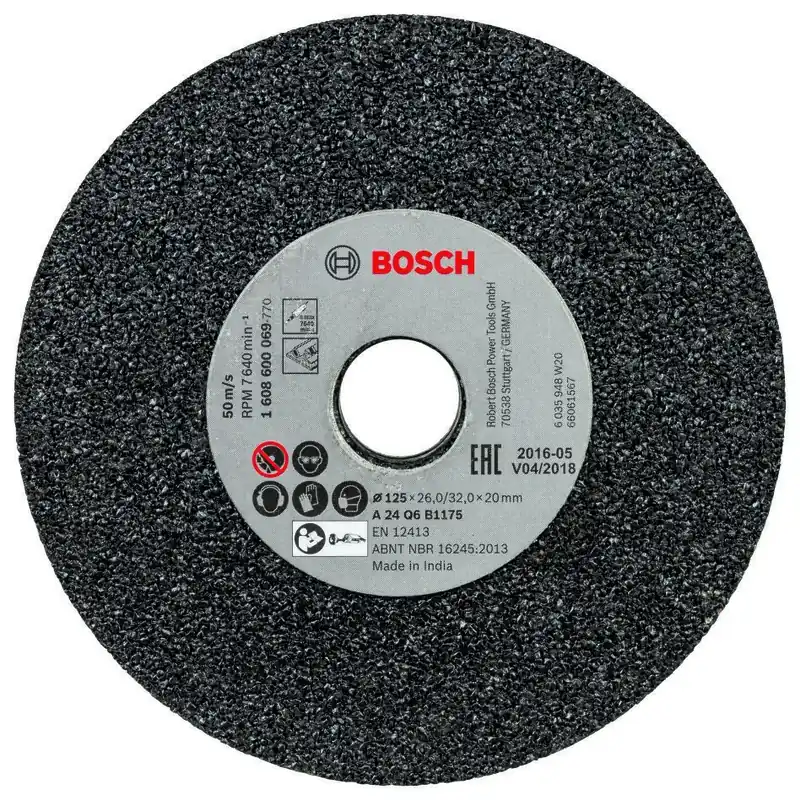 Bosch Bleu Accessoires 1608600069 Disque abrasif pour meuleuse droite 125 x 20 mm, K24