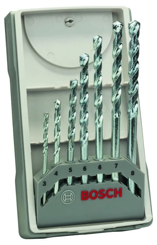 Bosch Bleu Accessoires 2607017079 Jeu de 7 pièces Foret en pierre CYL-1, 3 ; 4 ; 5 ; 6 ; 6 ; 7 ; 8 mm