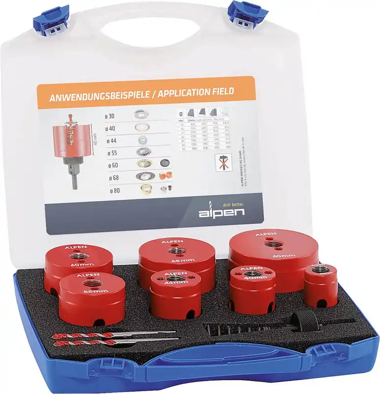 Alpen 0079000110100 Jeu de scies cloches en métal dur 11 pièces, en coffret d‘art