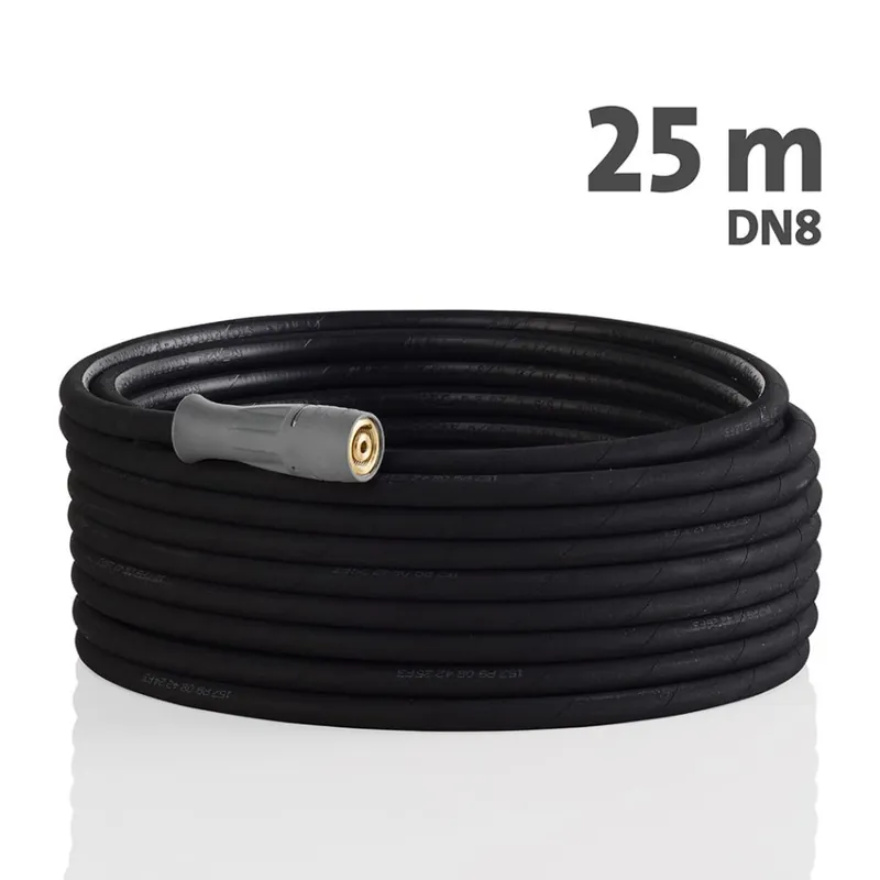 Kränzle Accessoires 41084 Tuyau haute pression noir 25mtr. NW8 2 inserts en acier