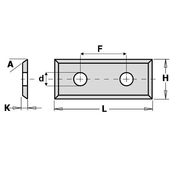 Garnotec S790.399.09 Couteaux réversibles HWM (par 10 pièces) L=39,5