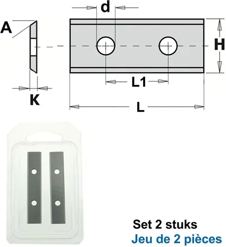 GRN Tools 790.400.04PP Lames de rechange HWM 40mm (par 2 pièces)