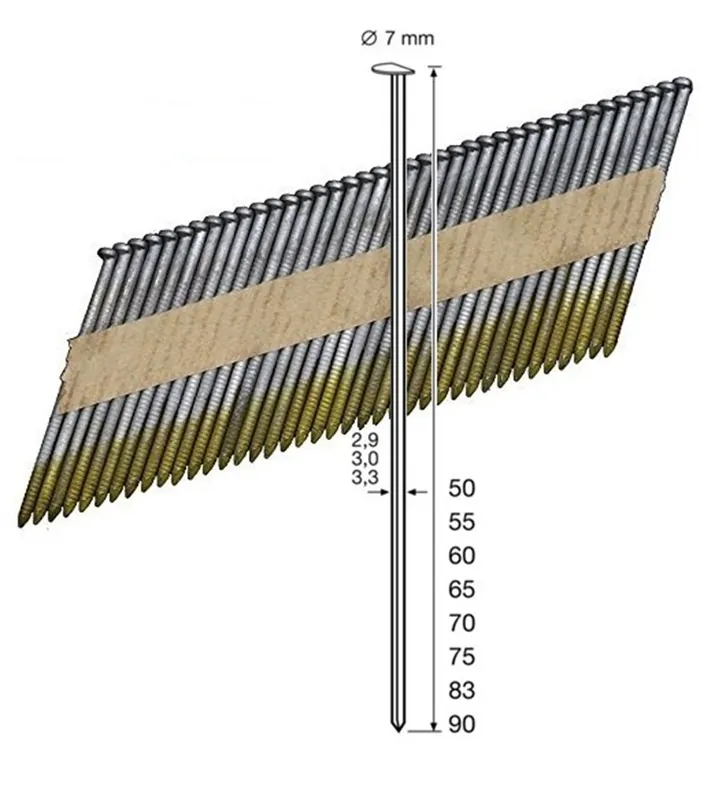Dutack 5150035 Clou en bande 2.8x50mm 34° galv. anneau 5000 pcs