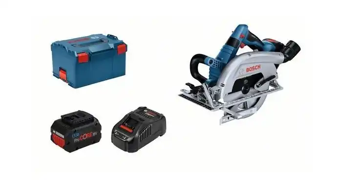 Bosch Bleu 06016B9002 GKS 18V-70 L Scie circulaire professionnelle 18V 5.5Ah ProCore en L-Boxx