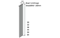 Dutack 5150010 DA18 Clou Type D inoxydable 45mm 4000 pcs