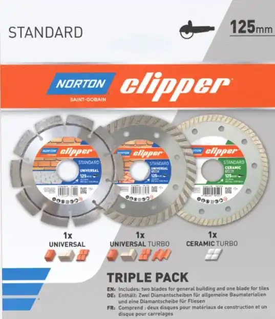 Norton Clipper 70184631239 Lames de scie diamantées - 3 pièces