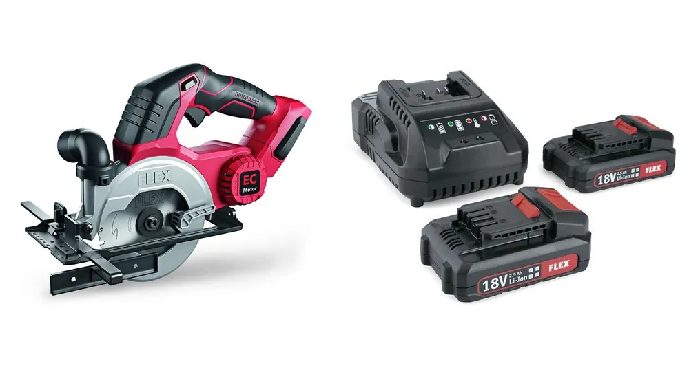Flex-tools 531017 CS 45 18.0-EC C Accu Circular Saw 18V + P-Set 22 Q Battery Set 18V 2.5Ah