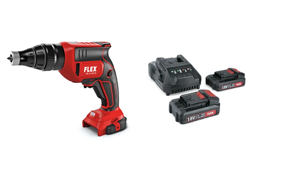 Flex-tools 505943 DW 45 18.0-EC C Tournevis Accu 18V + P-Set 22 Q Set Accu 18V 2.5Ah