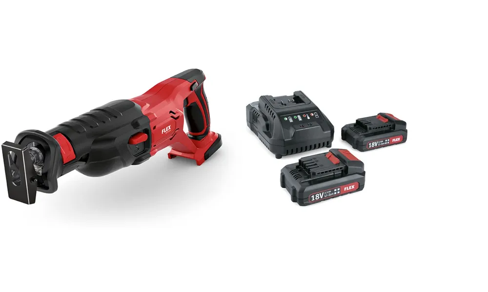 Flex-tools 530428 RS 29 18.0 C Accu scie à guichet avec pendule 18V + P-Set 22 Q Battery Set 18V 2.5Ah