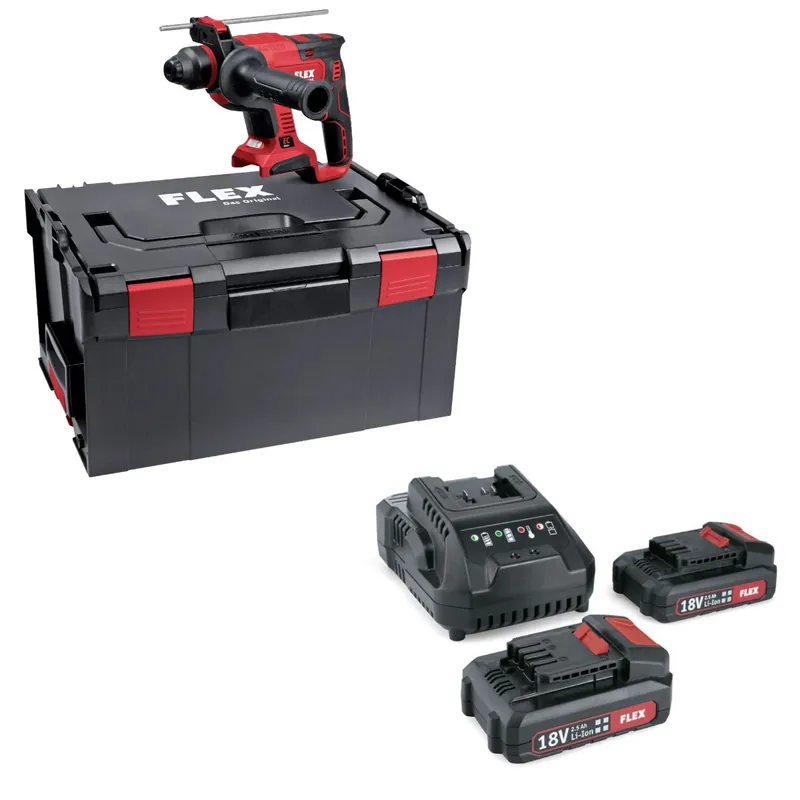 Flex-tools 531019 CHE 18.0-EC Marteau combiné 18V + P-Set 22 Q Batterie 18V 2.5Ah