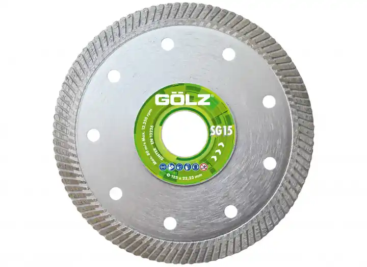 Gölz SG15115 SG15 Lame de scie diamantée Carreaux, céramique sèche 115 x 22.2 mm