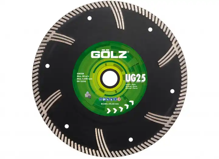Gölz UG25301 UG25 Lame de scie diamantée Granit et Marbre 300 x 25.4 mm