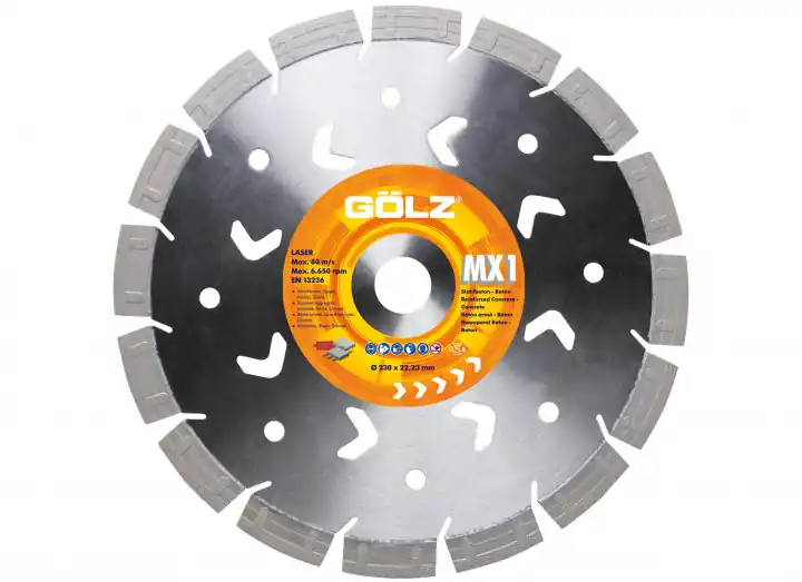 Gölz MX1125 MX1 Lame de scie diamantée Universelle 125 x 22,2 mm