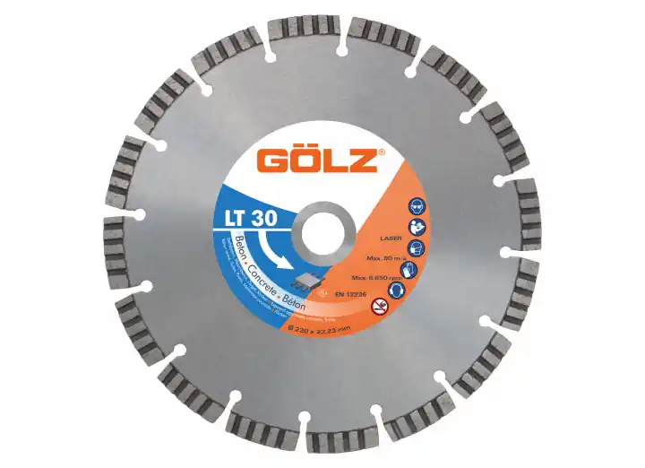 Gölz 04978350115 LT30 Lame de scie diamantée Turbo Universal 115 x 22,2 mm