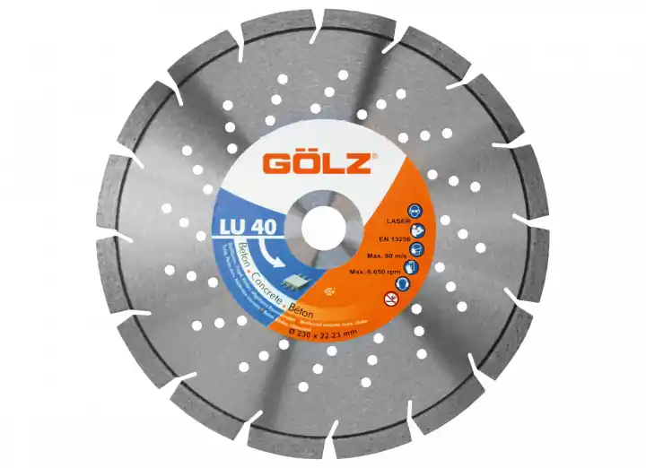 Gölz 04973640150 LU40 Lame de scie diamantée Concrete Premium 150 x 22,2 mm