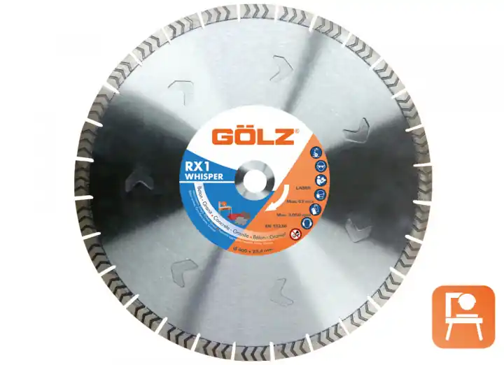 Gölz WRX1401 Whisper RX1 Lame de scie diamantée Silent Universal 400 x 25.4 mm