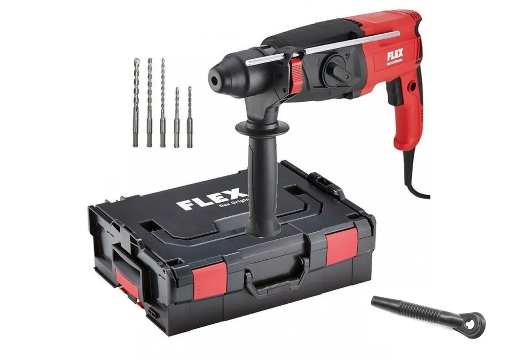 Flex-tools 531030 Perceuse à percussion rotative CHE 2-28 + Jeu de mèches 5 pièces + Adaptateur pour poussière de perçage