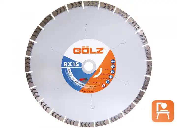 Gölz RX1S600 RX1 Lame de scie diamantée Universelle 600 x 25,4 mm