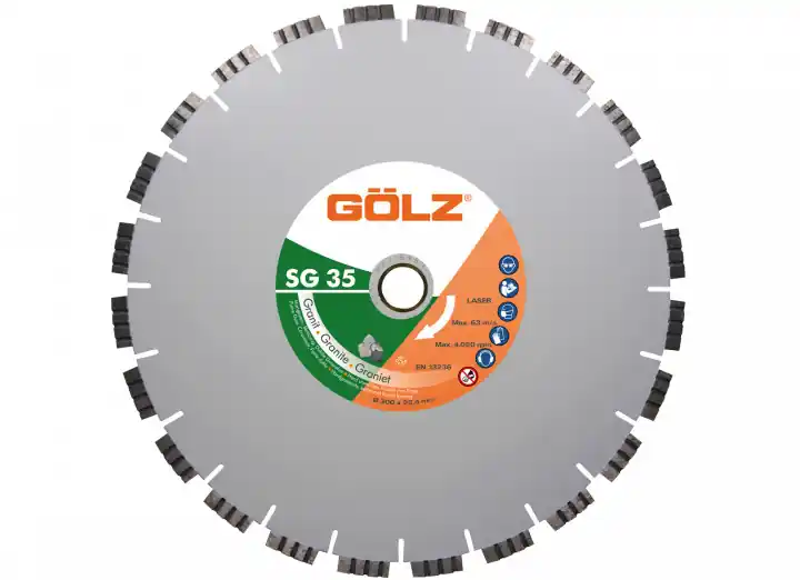 Gölz 03963270401 SG35 Lame de scie diamantée Granite Hardstone 400 x 25.4 mm