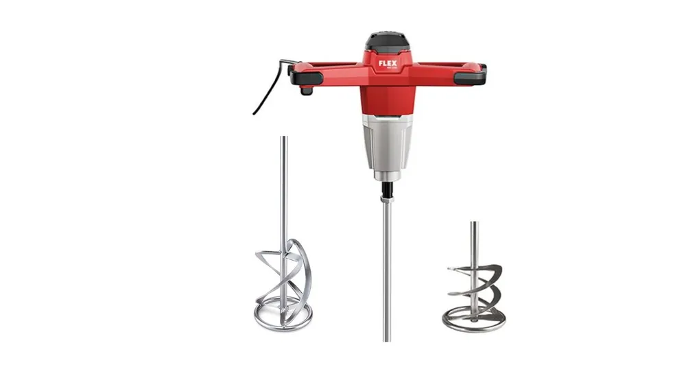 Flex-tools 531035 MXE1000 + WR2 120 Mélangeur 1010 W avec 1 vitesse et interrupteur d‘accélération + protection de mélange WR3R