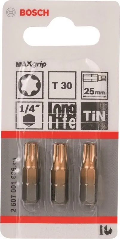 Bosch Bleu Accessoires 2607001696 Embout de vis Max Grip T30, 25 mm 3x