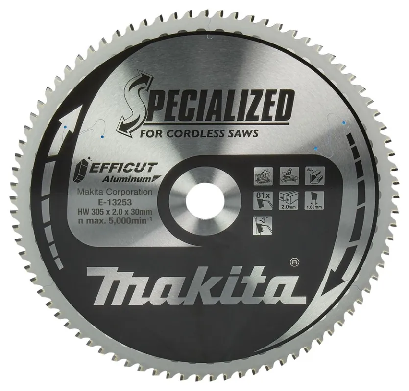 Makita Accessoires E-13253 Lame de scie à tronçonner Aluminium 305x30x2,0 81T