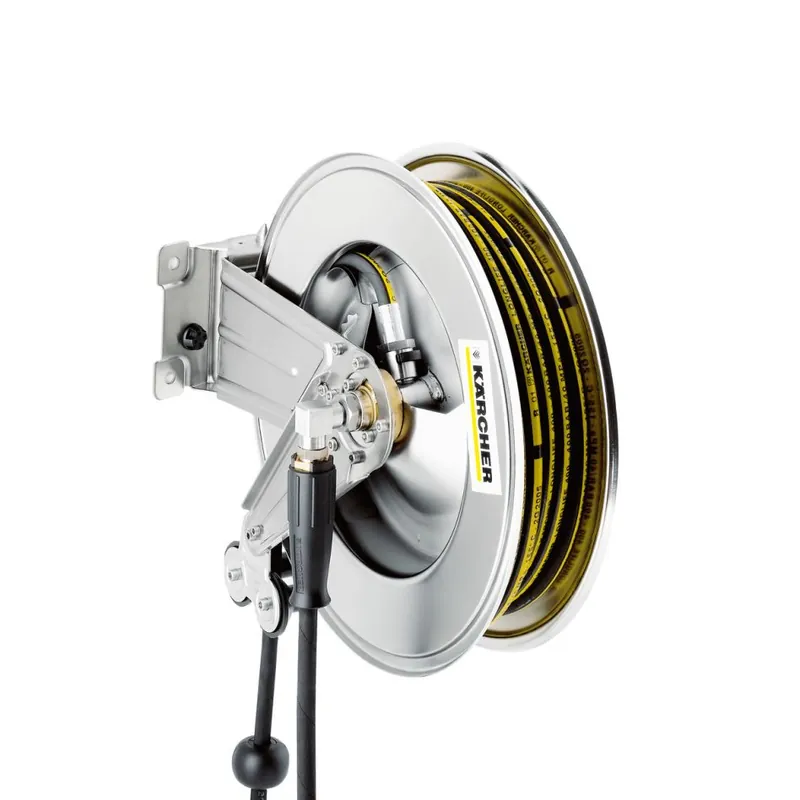 Kärcher Professional 6.392-076.0 Enrouleur automatique de tuyau, acier inoxydable, avec poignée pivotante, 20 m