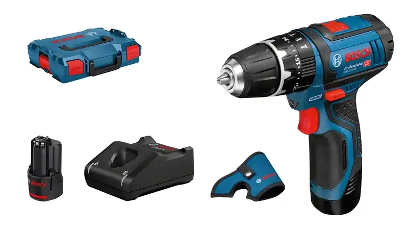 Bosch Bleu 06019B6906 GSB 12V-15 Marteau perforateur sans fil 2x 12V 2.0 Ah et chargeur GAL 12V-40 en L-Boxx