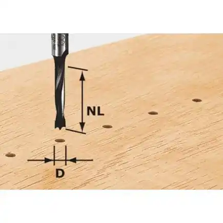 Festool Accessoires 491065 Mèche à cheville HW queue 8 mm HW D3/16