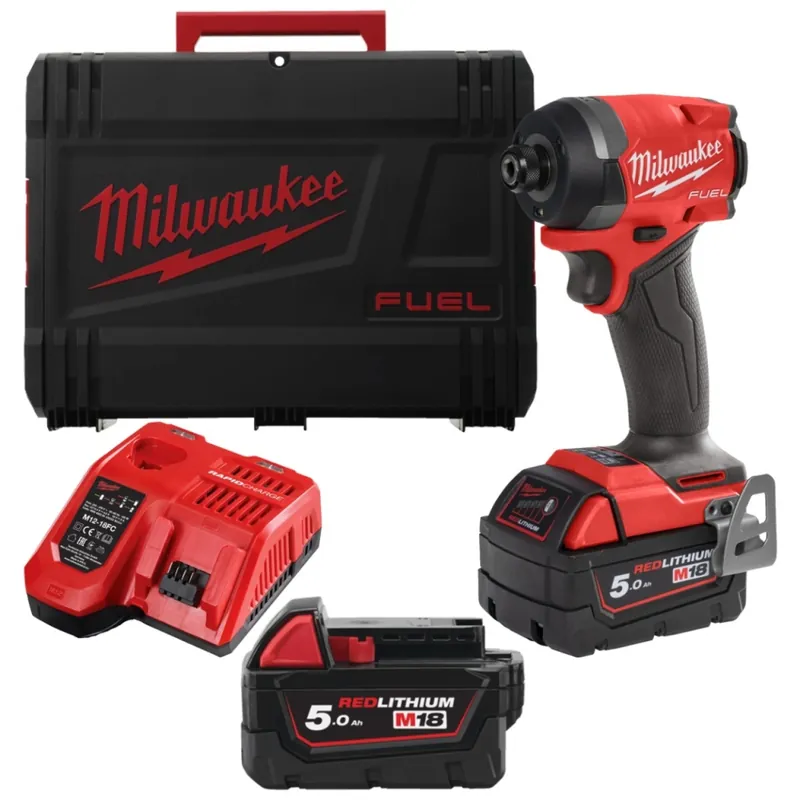 Milwaukee 4933479865 M18 FID3-502X Tournevis à percussion hexagonale 1/4" sans balais 18V 5.0Ah en boîte HD
