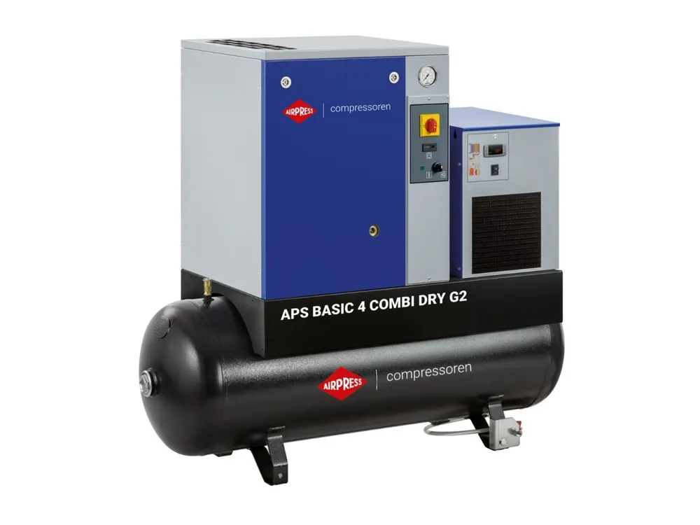 Airpress 362954 Compresseur à vis APS 4 Basic G2 Combi Dry 10 bar 4 hp/3 kW 366 l/min 200 l