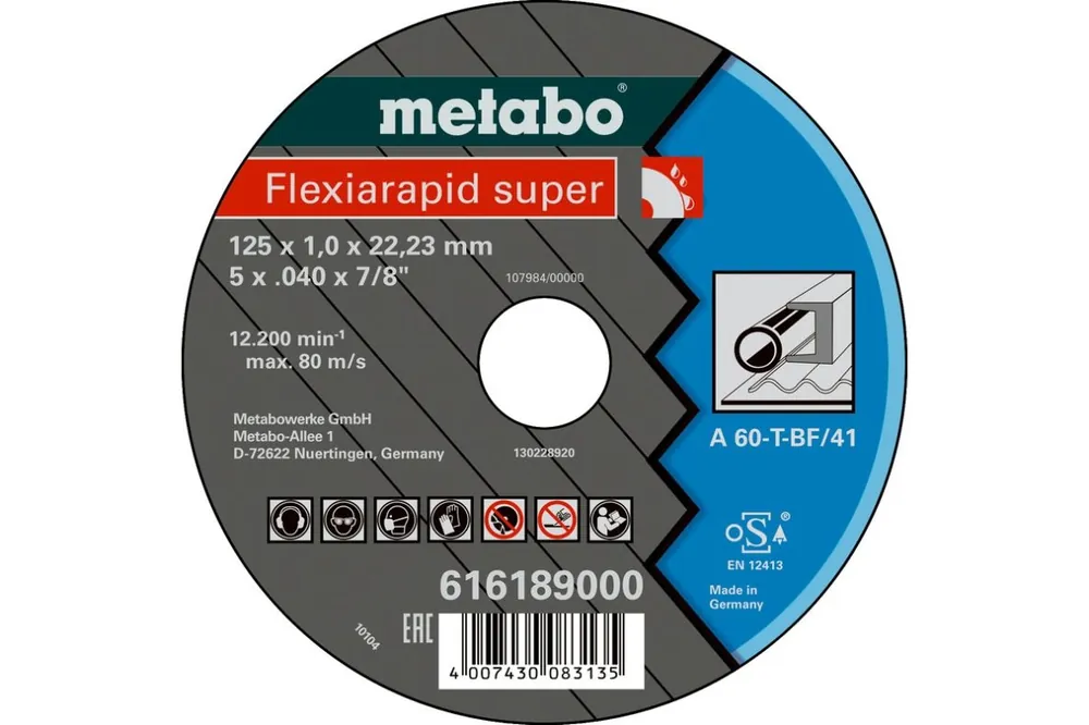 Metabo Accessoires 616188000 Disque à tronçonner Ø 115x1,0x22,2mm acier Flexiamant super