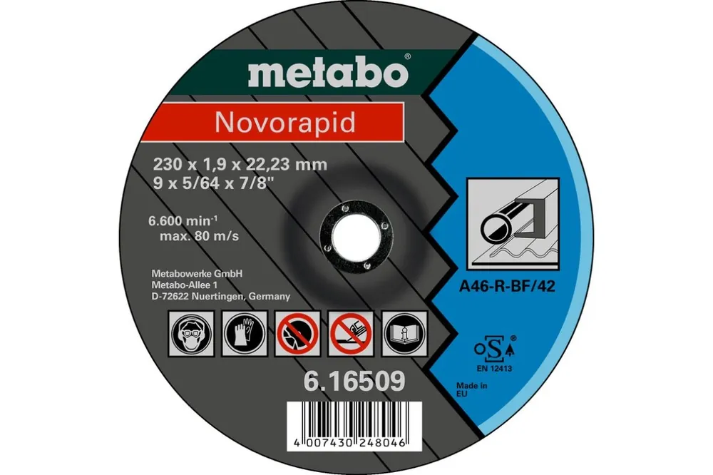 Metabo Accessoires 616509000 Disque à tronçonner Ø 230x1,9x22,23 mm Acier Novorapid