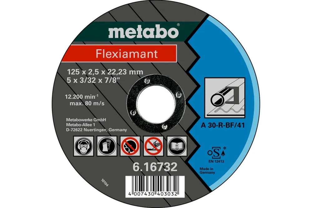 Metabo Accessoires 616732000 Disque à tronçonner Ø 125x2,5x22,2mm acier Flexiamant
