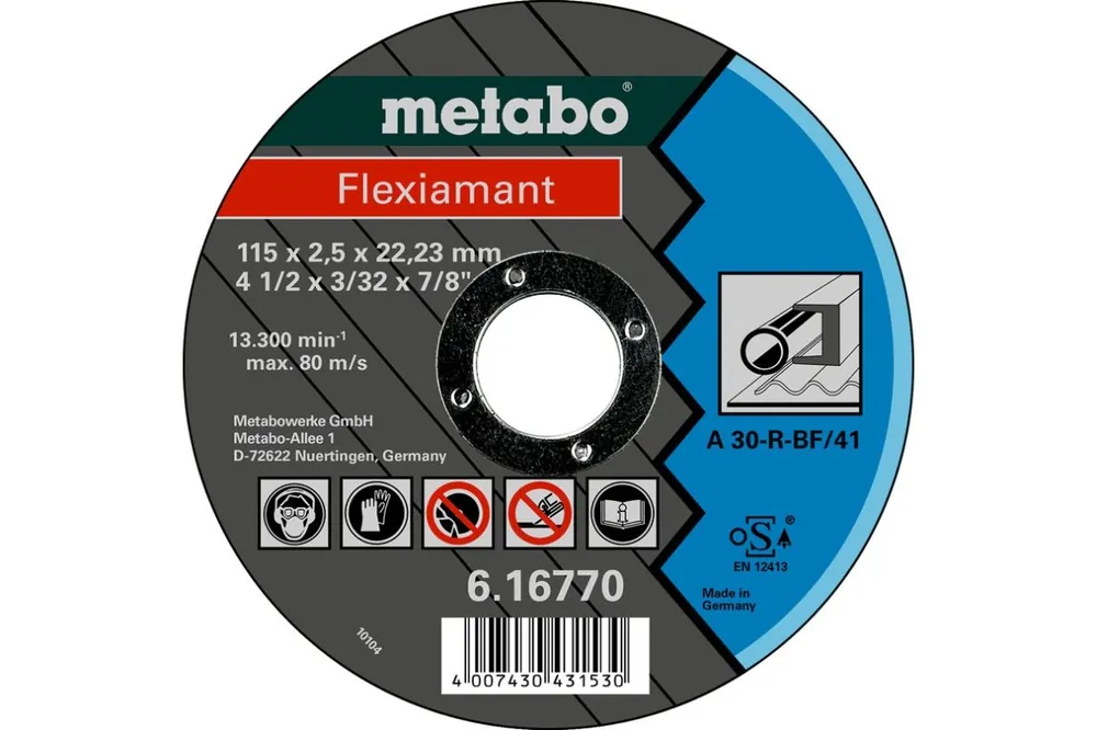 Metabo Accessoires 616770000 Disque à tronçonner Ø 115x2,5x22,2mm acier Flexiamant