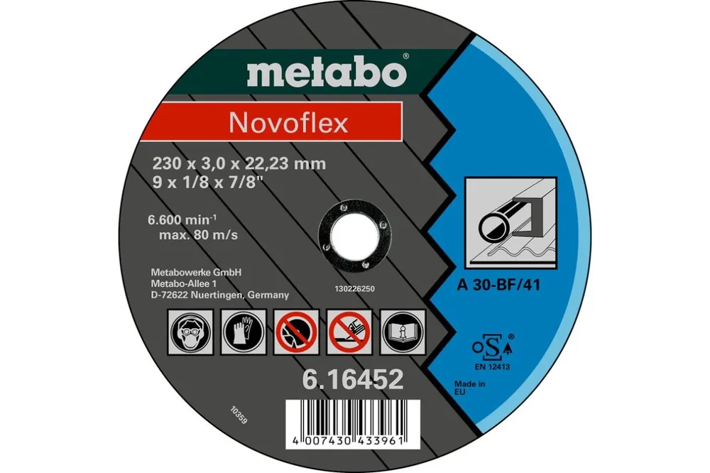 Metabo Accessoires 616452000 Disque à tronçonner Ø 230x3,0x22,2mm acier Novoflex