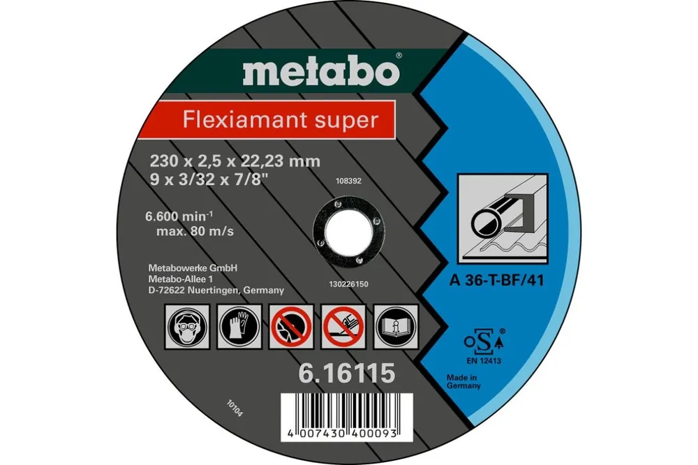 Metabo Accessoires 616103000 Disque à tronçonner Ø 230x2,5x22,2mm acier Flexiamant super