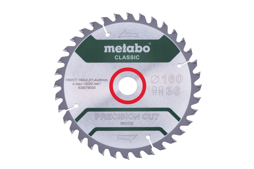 Metabo Accessoires 628278000 Lame de scie circulaire Precision Cut Classic 160x20 36WZ 10°