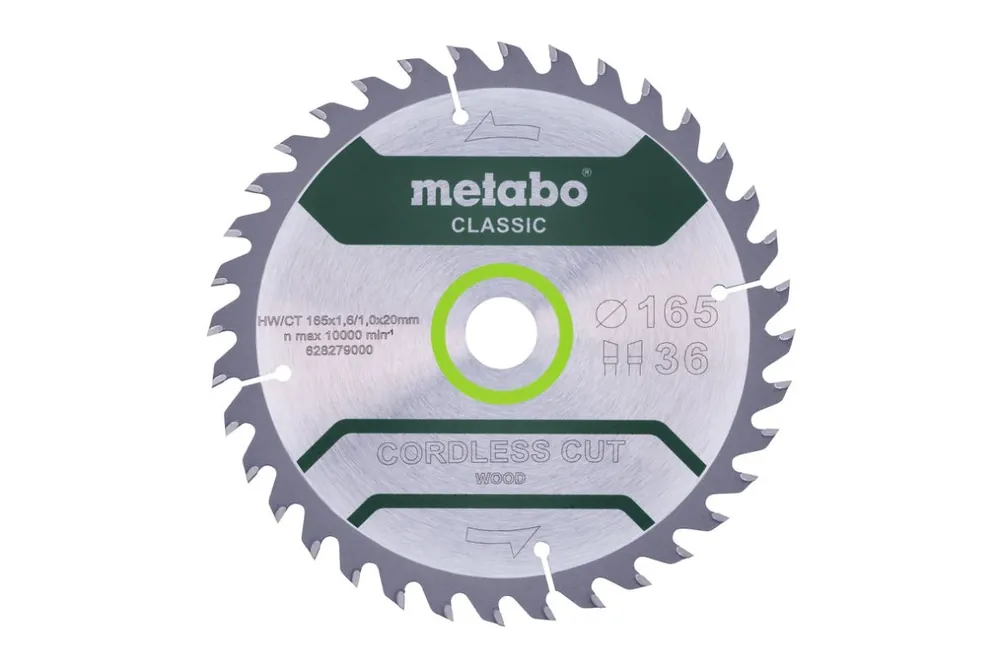 Metabo Accessoires 628279000 Lame de scie circulaire Cordless Cut Classic 165x20 36WZ 15°